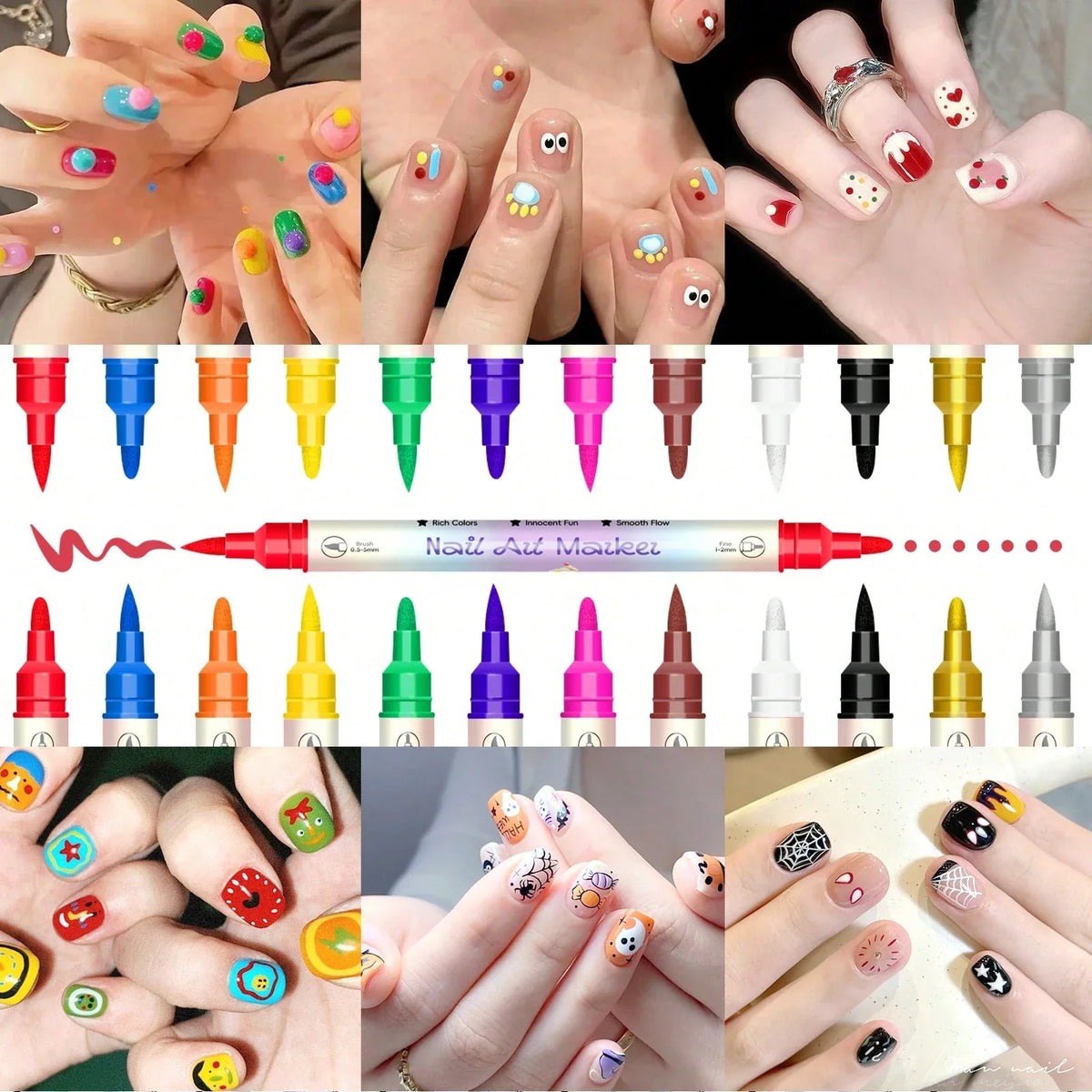 Nail Art Glitter Pen Set