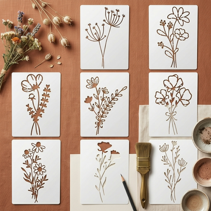 Botanical Elegance 3D Stencils 🍃💫