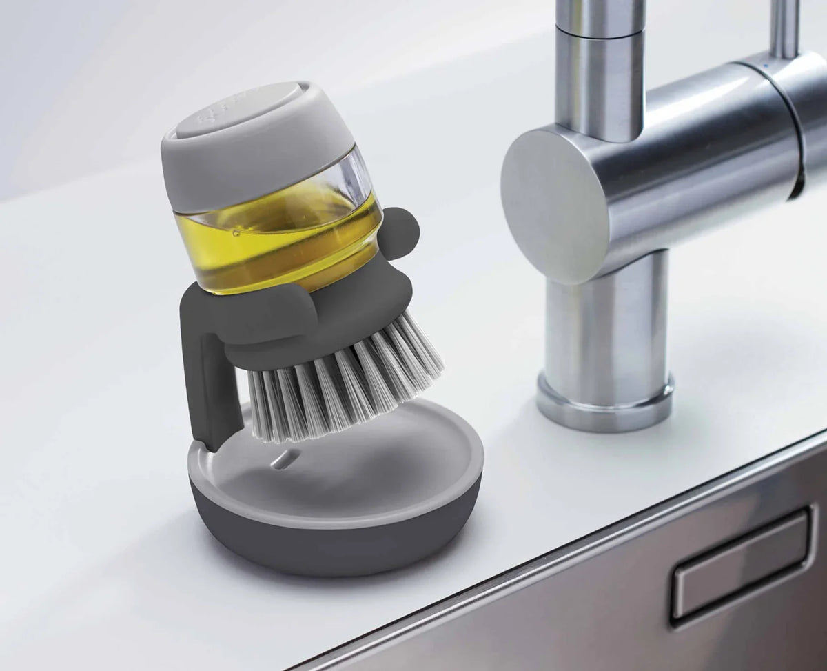 Soap Dispensing Cleaning Brush with Storage Stand