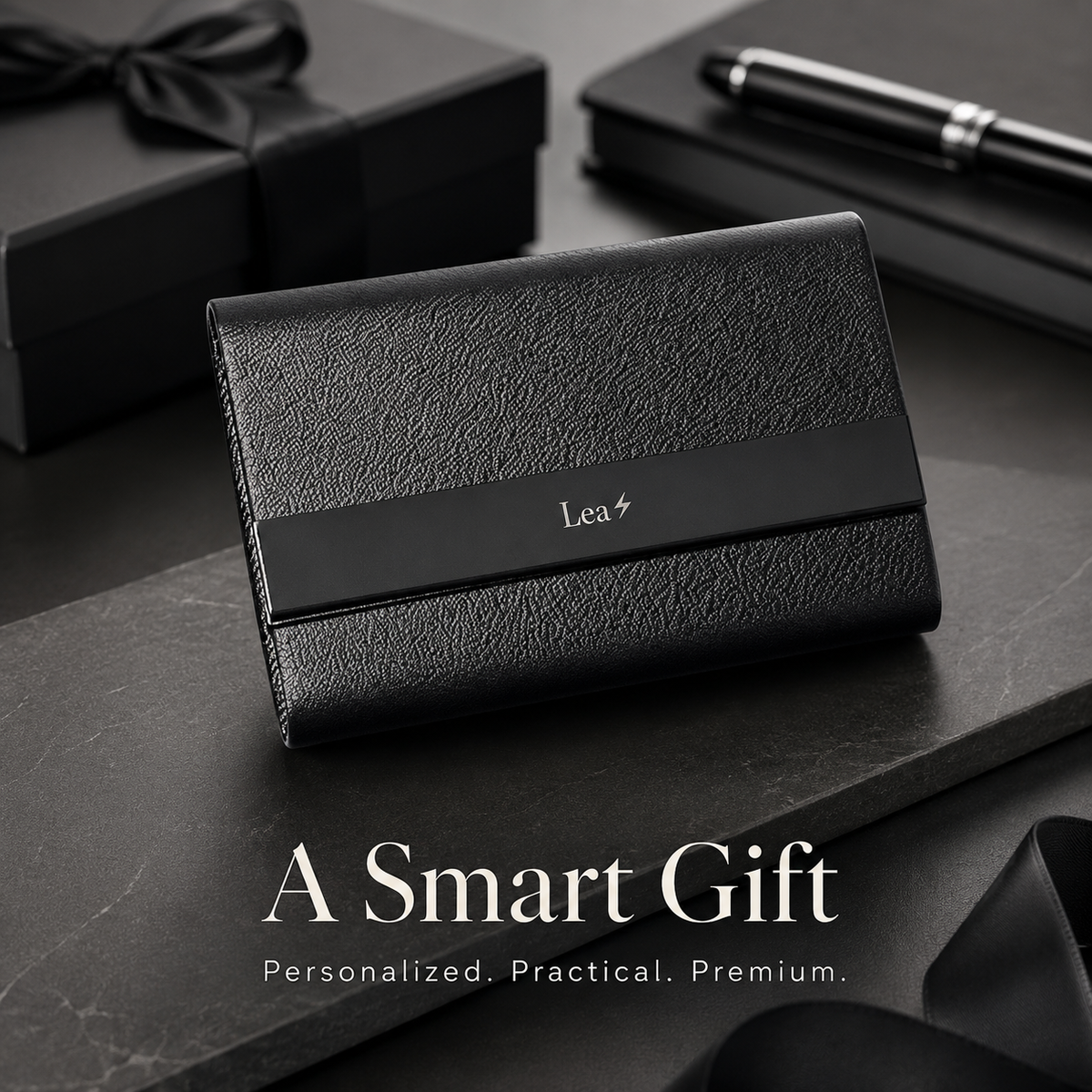 Personalized Magnetic Wallet & Card Holder 🖤