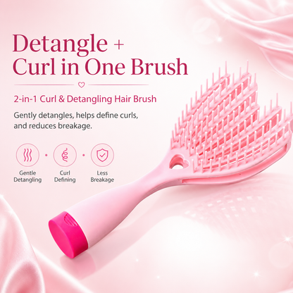 2-in-1 Curler & Detangling Hair Brush