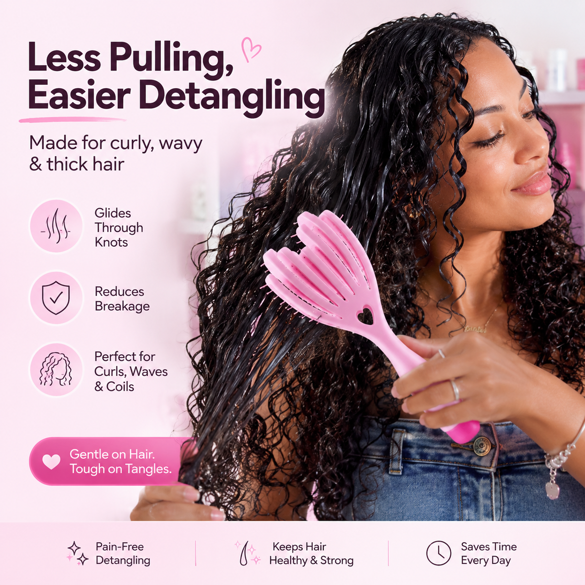 2-in-1 Curler & Detangling Hair Brush