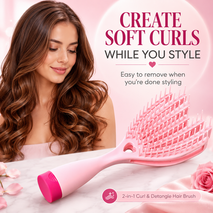 2-in-1 Curler & Detangling Hair Brush