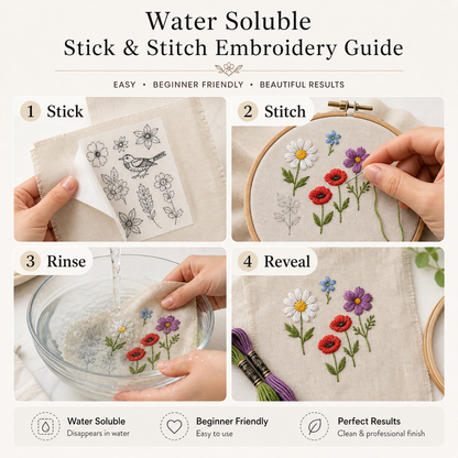 Stick & Stitch Embroidery Guide Patches ( Water Soluble )