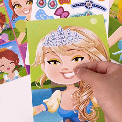 Princess Make a Face Book Sticker Art