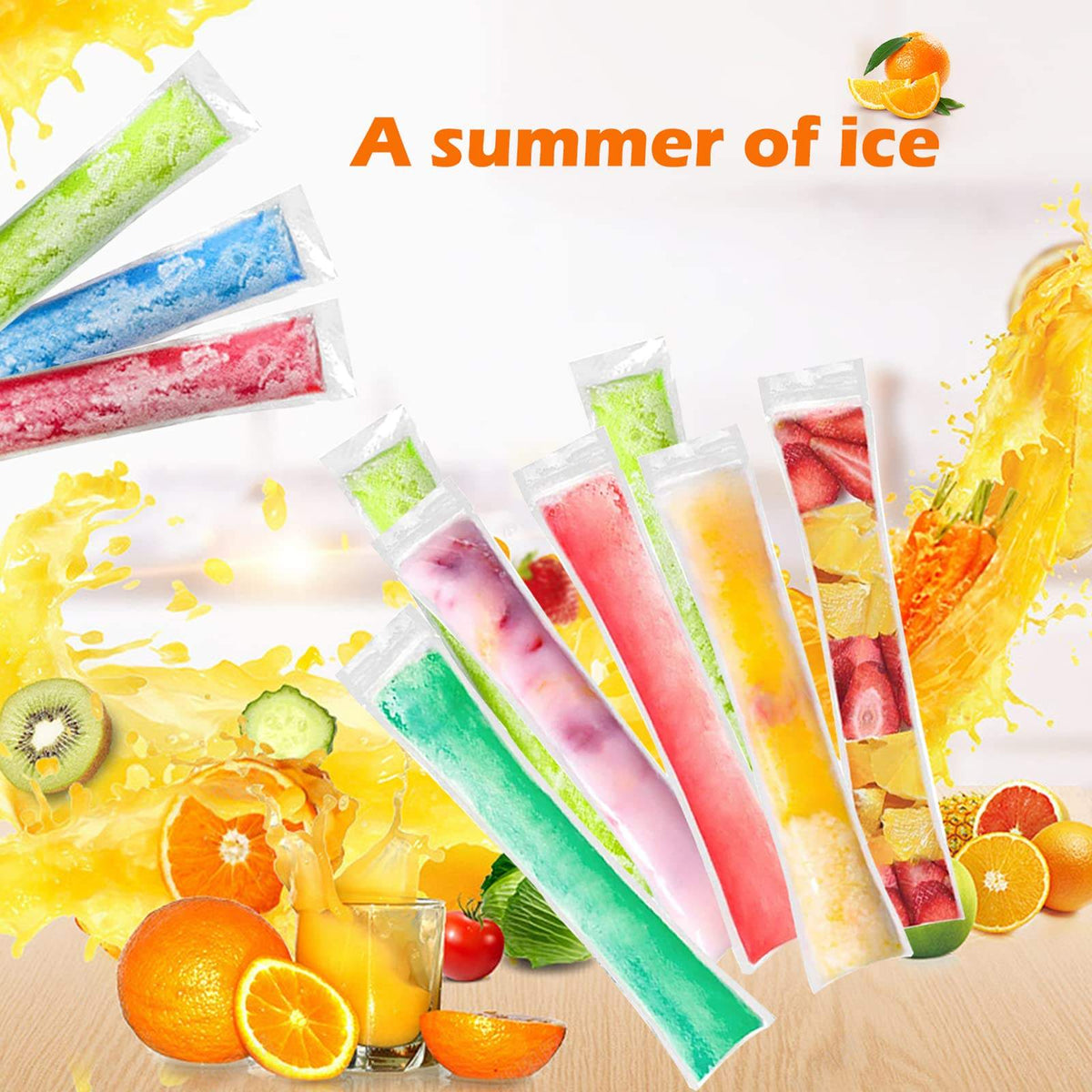 Reusable Nostalgic Ice Pop Maker Bags