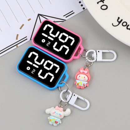 Cute LED Clock Keychain (Water-Resistant)