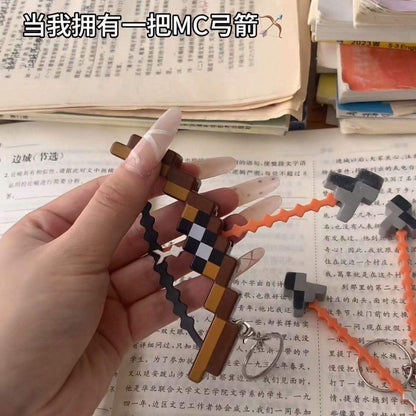 Mini Minecraft Bow & Arrow Keychain