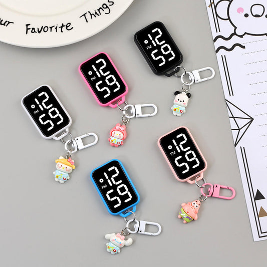 Cute LED Clock Keychain (Water-Resistant)
