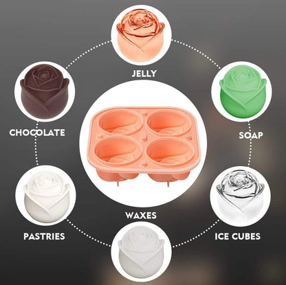 Elegant Rose Silicone Ice Mold