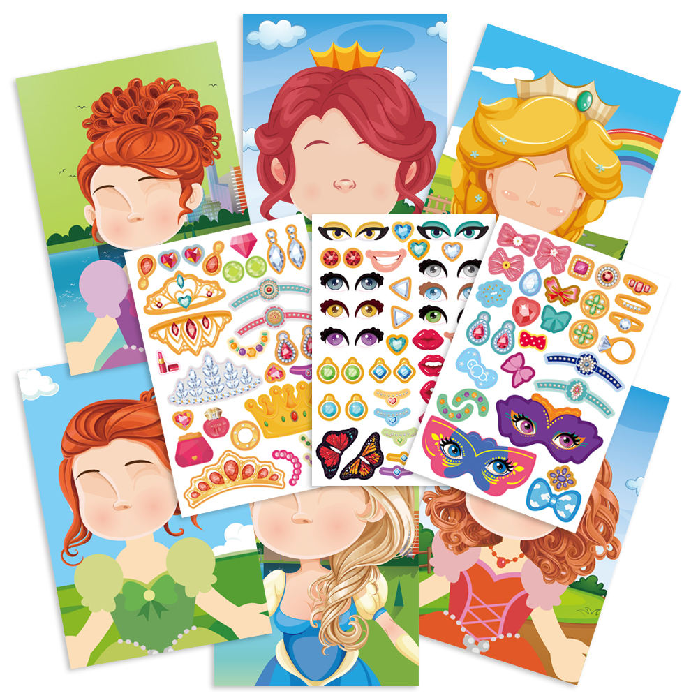 Princess Make a Face Book Sticker Art