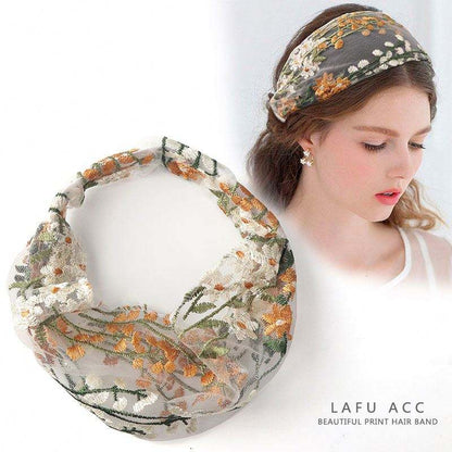 Floral Embroidered  Hairband