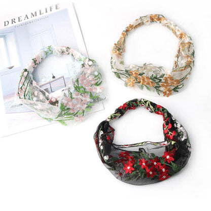 Floral Embroidered  Hairband