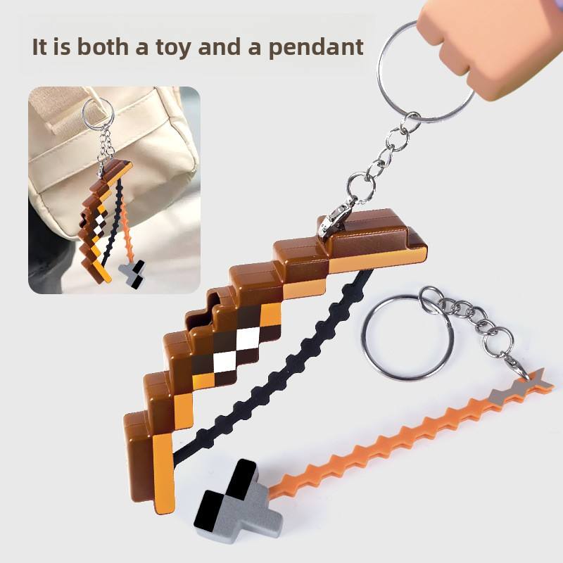 Mini Minecraft Bow & Arrow Keychain