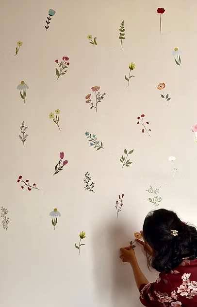 DIY Floral Bloom Wall Stickers