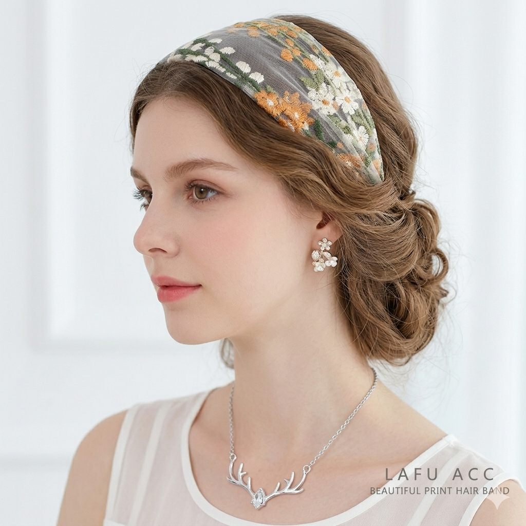 Floral Embroidered  Hairband