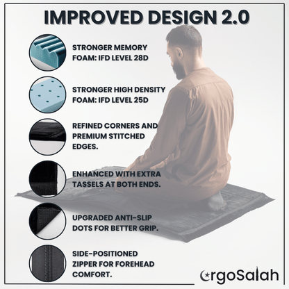 Sajood  Relief Prayer Mat – Extra Large Islamic Rug for Knee & Joint Support