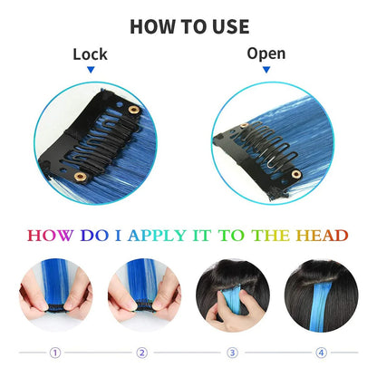 Colored Hair Extension Clips