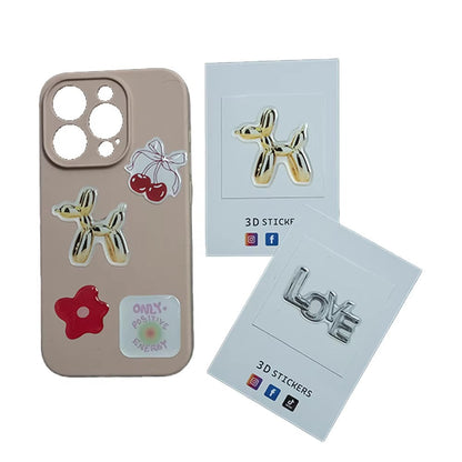 Trendy 3D Phone Sticker Kit 📱✨🖤