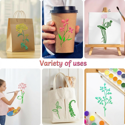 Botanical Elegance 3D Stencils 🍃💫
