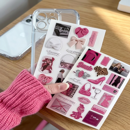 Trendy 3D Phone Sticker Kit 📱✨🖤